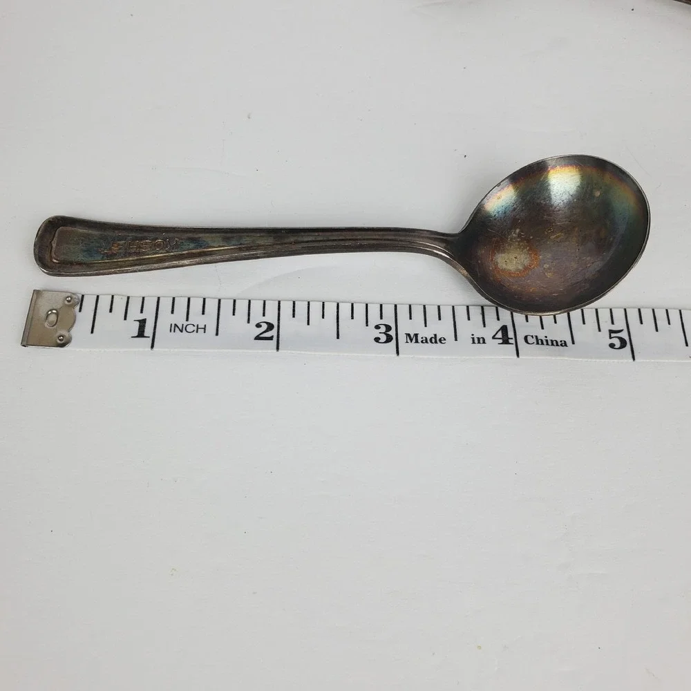 Set of 2 Vtg Albert Pick Co. Inc. Silver Plated Child's Spoon Engraved KOSHER